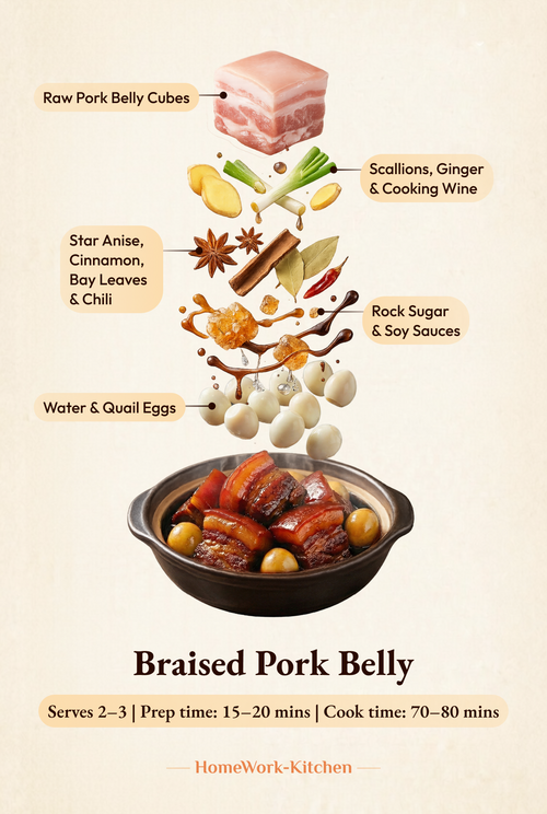 🥩 Beginner-Friendly Braised Pork Belly (Hong Shao Rou)